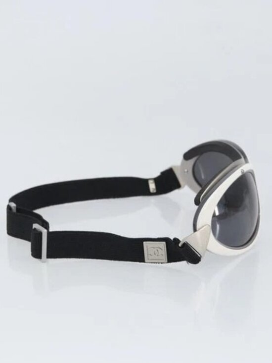CHANEL Goggles Sunglasses plastic Black CC Auth SW1992 main image 9